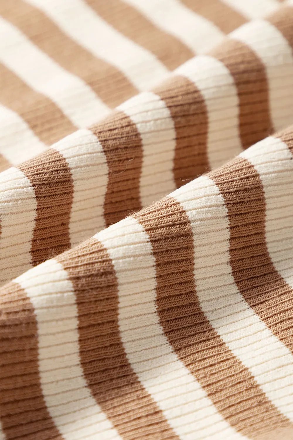 Stripe Exposed Seam Trim Round Neck Sleeveless Top – Khaki for Shopify Collective (11 view)