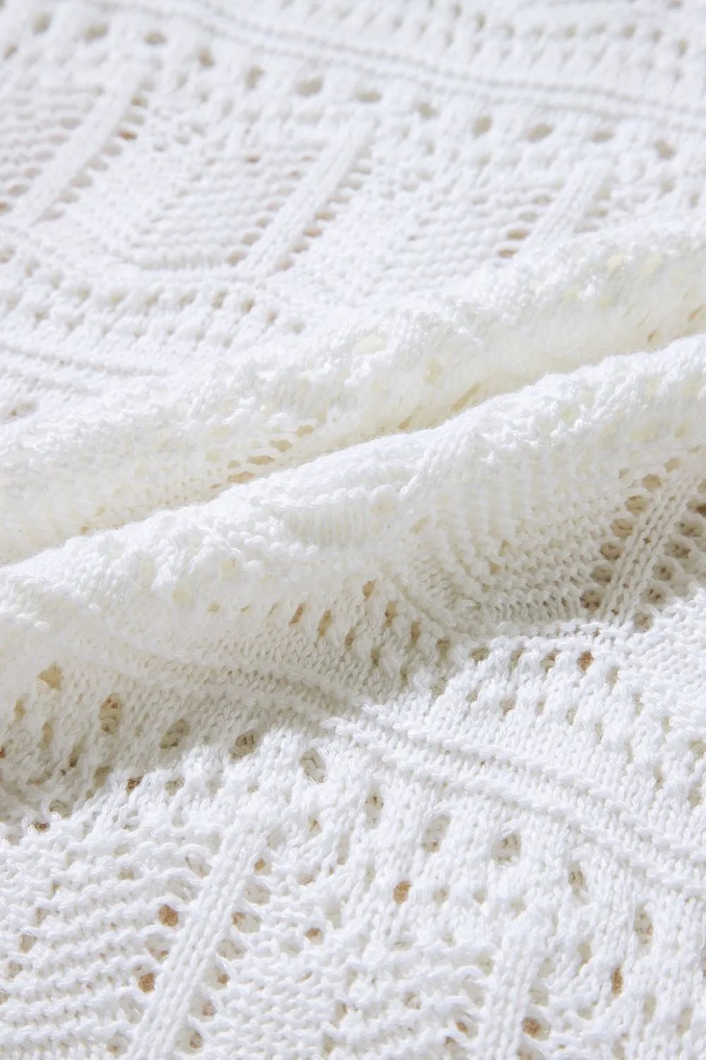 V Neck Textured Hollow - Out Sweater Vest – White for Shopify Collective (10 view)
