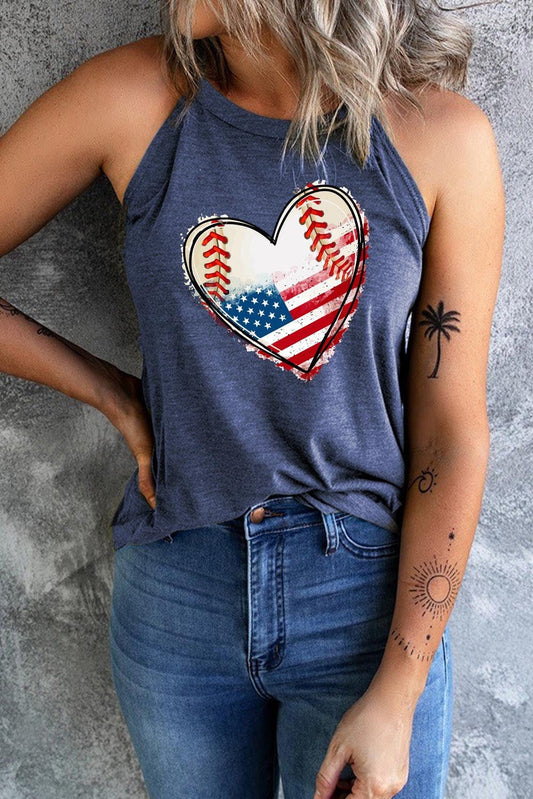 US Flag Heart Graphic Tank – Dusty Blue for low - stock - alert - sent (1 view)