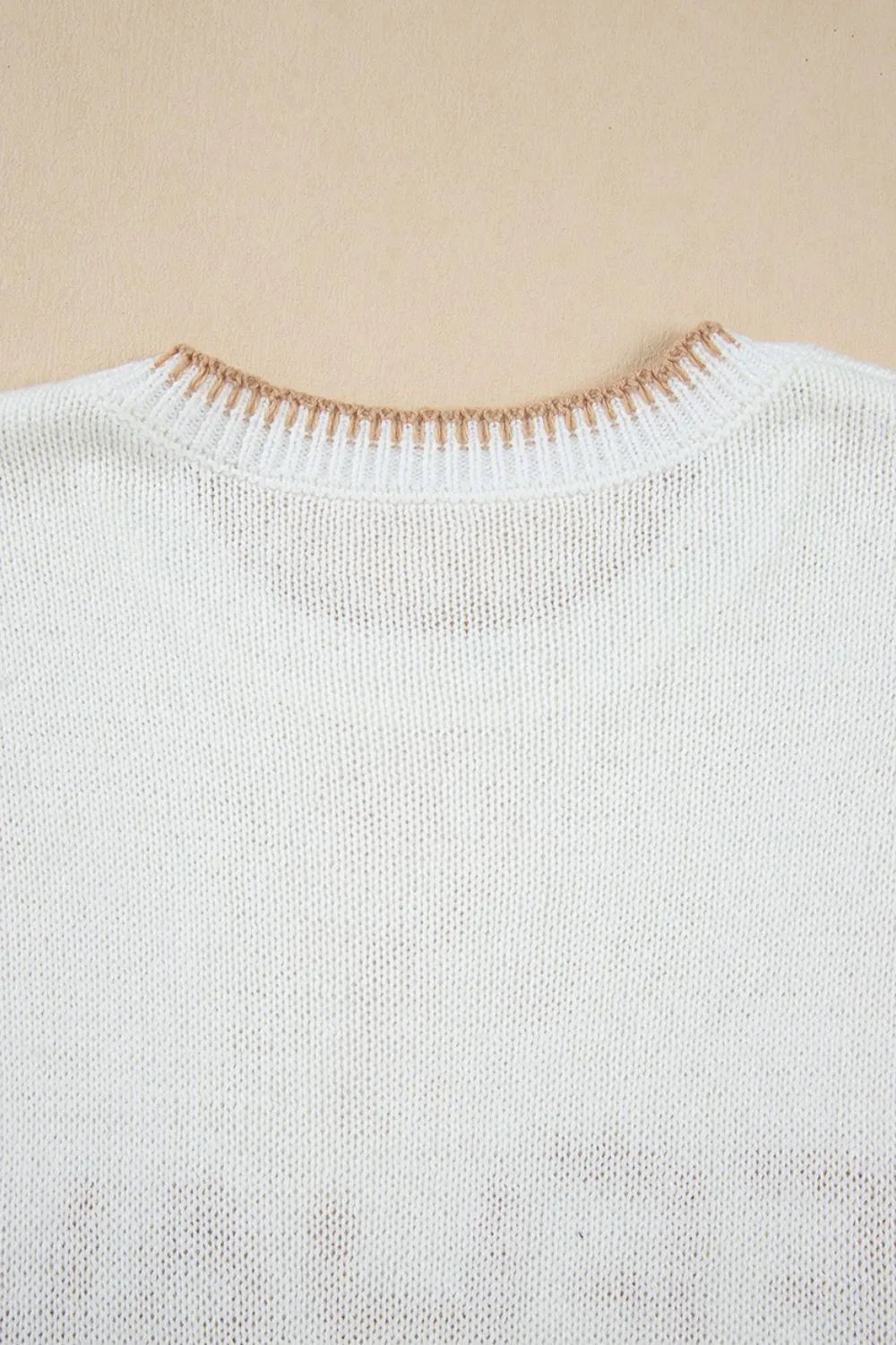 YEEHAW Stitch Edge Crew Neck Knit Top – White for Shopify Collective (10 view)