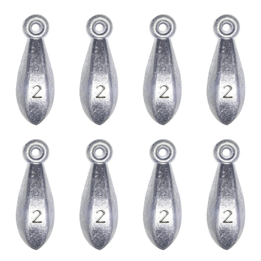 Bank Sinkers Fishing Weights – Bullet Sinkers for Surf, Pier & Saltwater Fishing | 2oz – 2 Ounce - 8pcs Fishing Gear for bank sinkers (2 view)