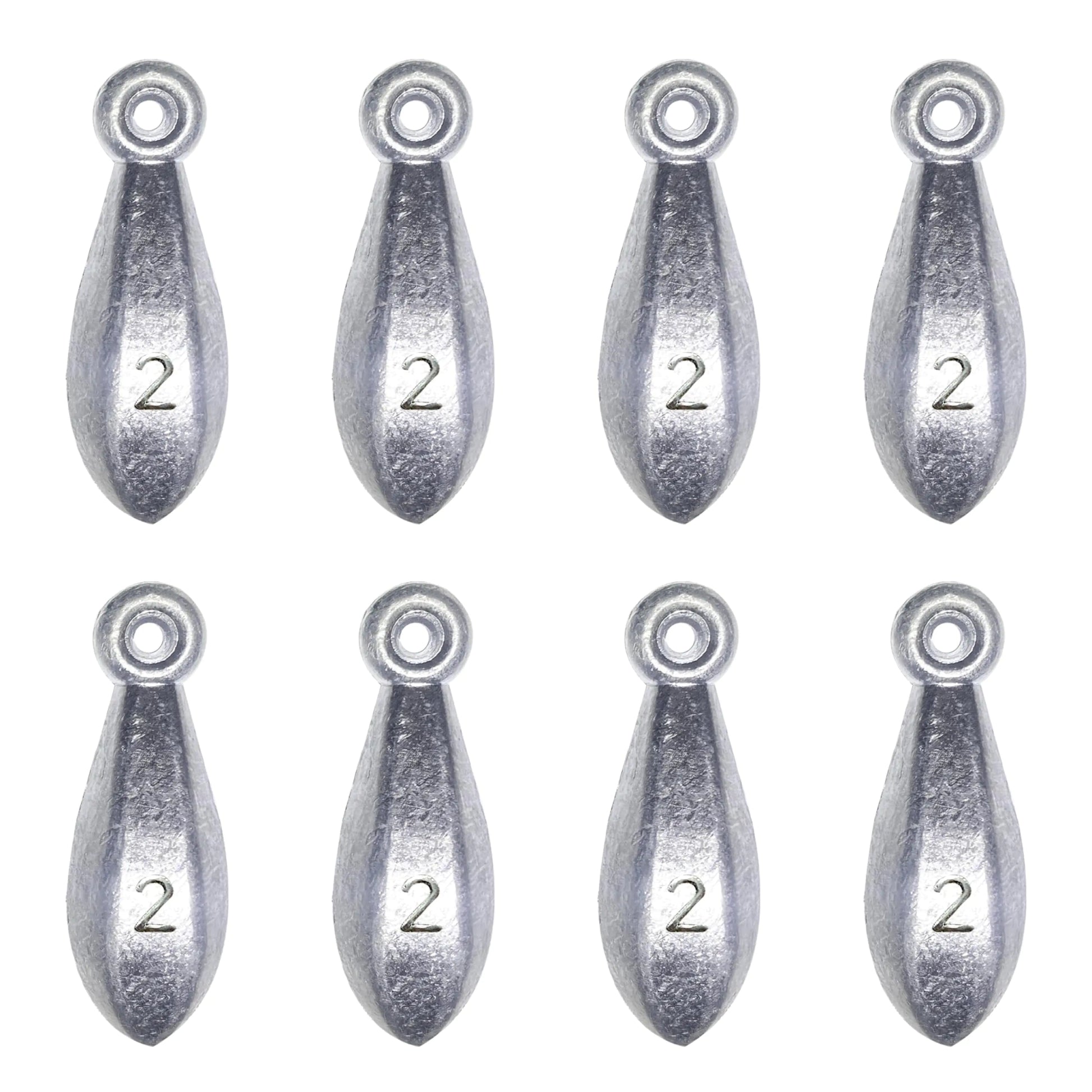 Bank Sinkers Fishing Weights – Bullet Sinkers for Surf, Pier & Saltwater Fishing | 2oz – 2 Ounce - 8pcs Fishing Gear for bank sinkers (1 view)
