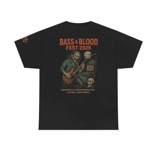 Bass & Blood Fest 2025 Tee – Undead Tour Merch for Metalheads & Mayhem | Lizard Designs – Black T-Shirt for Band Merchandise (1 view)