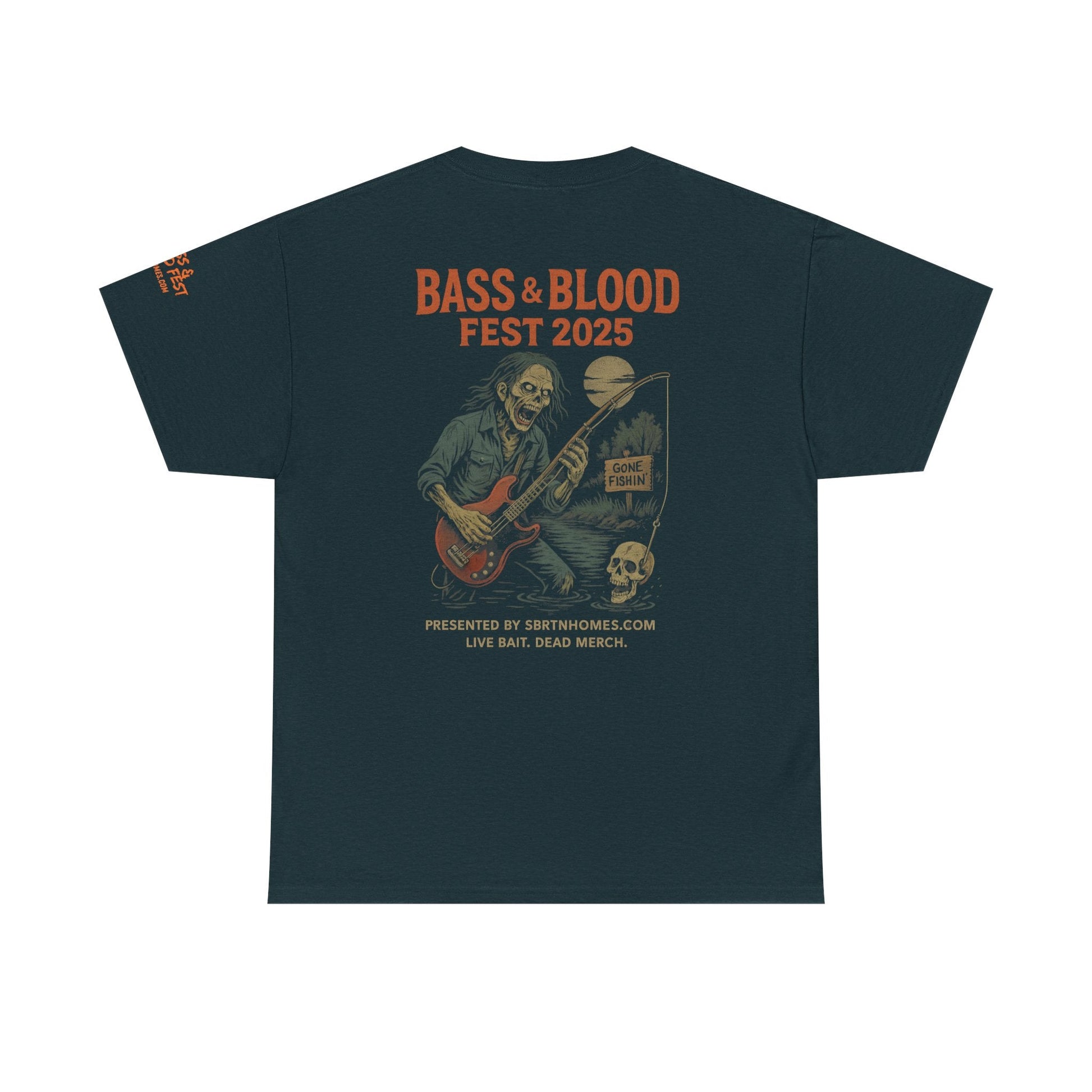 Bass & Blood Fest 2025 Tee – Undead Tour Merch for Metalheads & Mayhem | Lizard Designs – Blackberry T-Shirt for Band Merchandise (8 view)