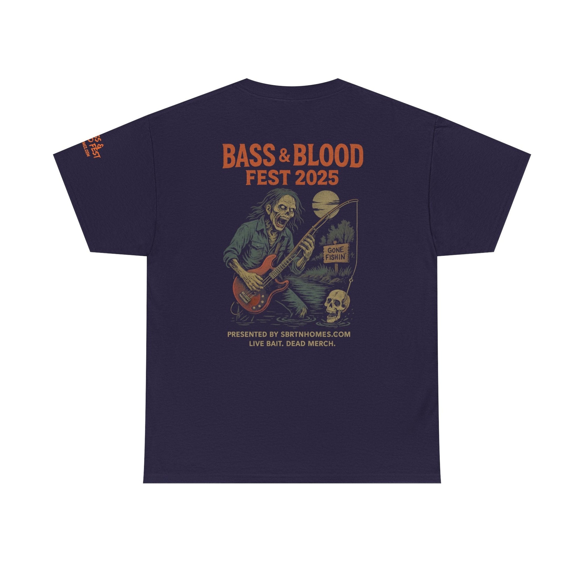 Bass & Blood Fest 2025 Tee – Undead Tour Merch for Metalheads & Mayhem | Lizard Designs – Blackberry T-Shirt for Band Merchandise (14 view)
