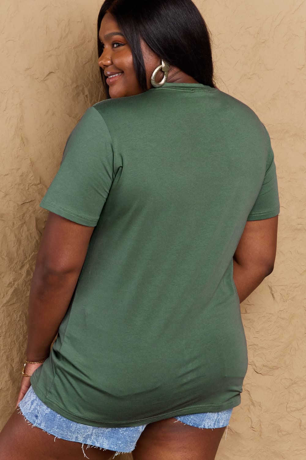 Simply Love Full Size MOM LIFE Graphic Cotton Tee – Green Women's Top for Shopify Collective (24 view)