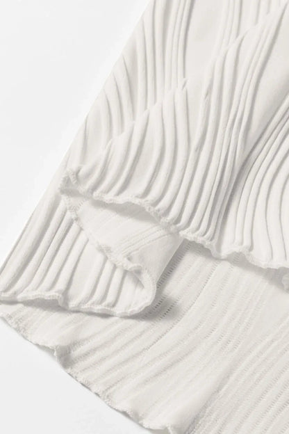 Wavy Textured Mock Neck Tank – White for Shopify Collective (7 view)