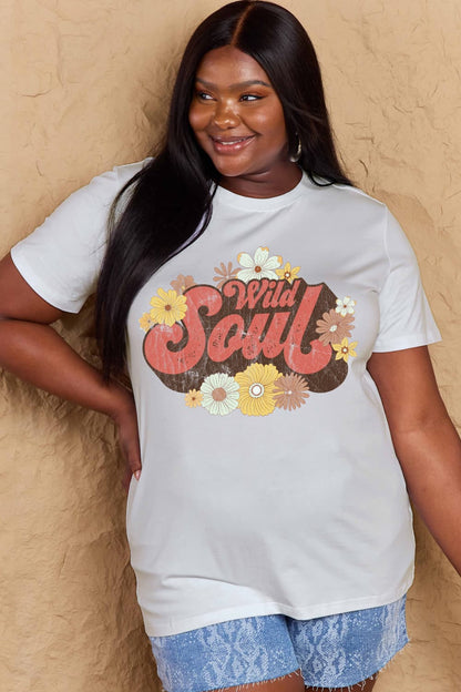 Simply Love Full Size WILD SOUL Graphic Cotton T-Shirt – Bleach T-Shirt for Shopify Collective (11 view)