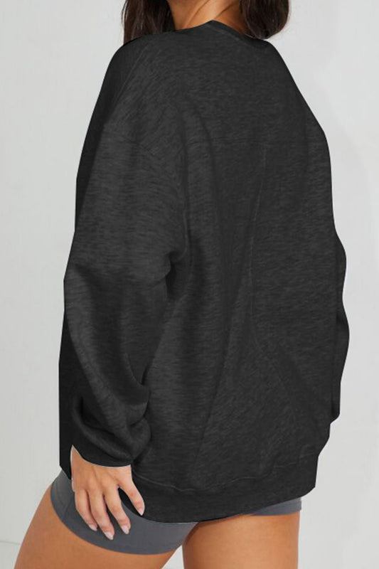 Simply Love Full Size Flower Skeleton Graphic Sweatshirt – Black Sweatshirts for Shopify Collective (2 view)