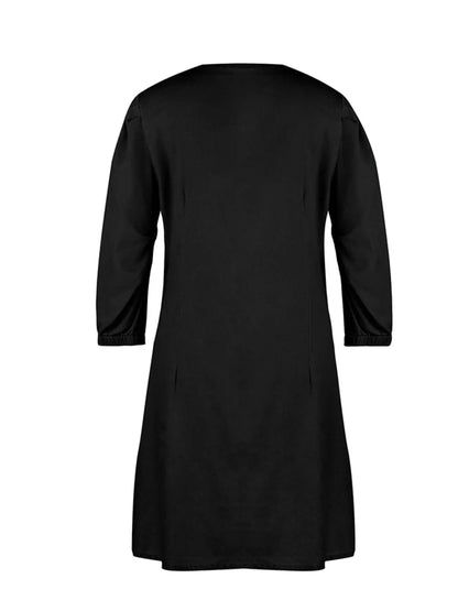 Full Size V - Neck Half Sleeve Dress – Black for Best Sellers (11 view)
