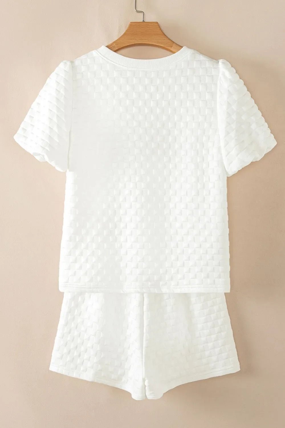 Checkered Texture Top and Shorts Set – White for Shopify Collective (7 view)