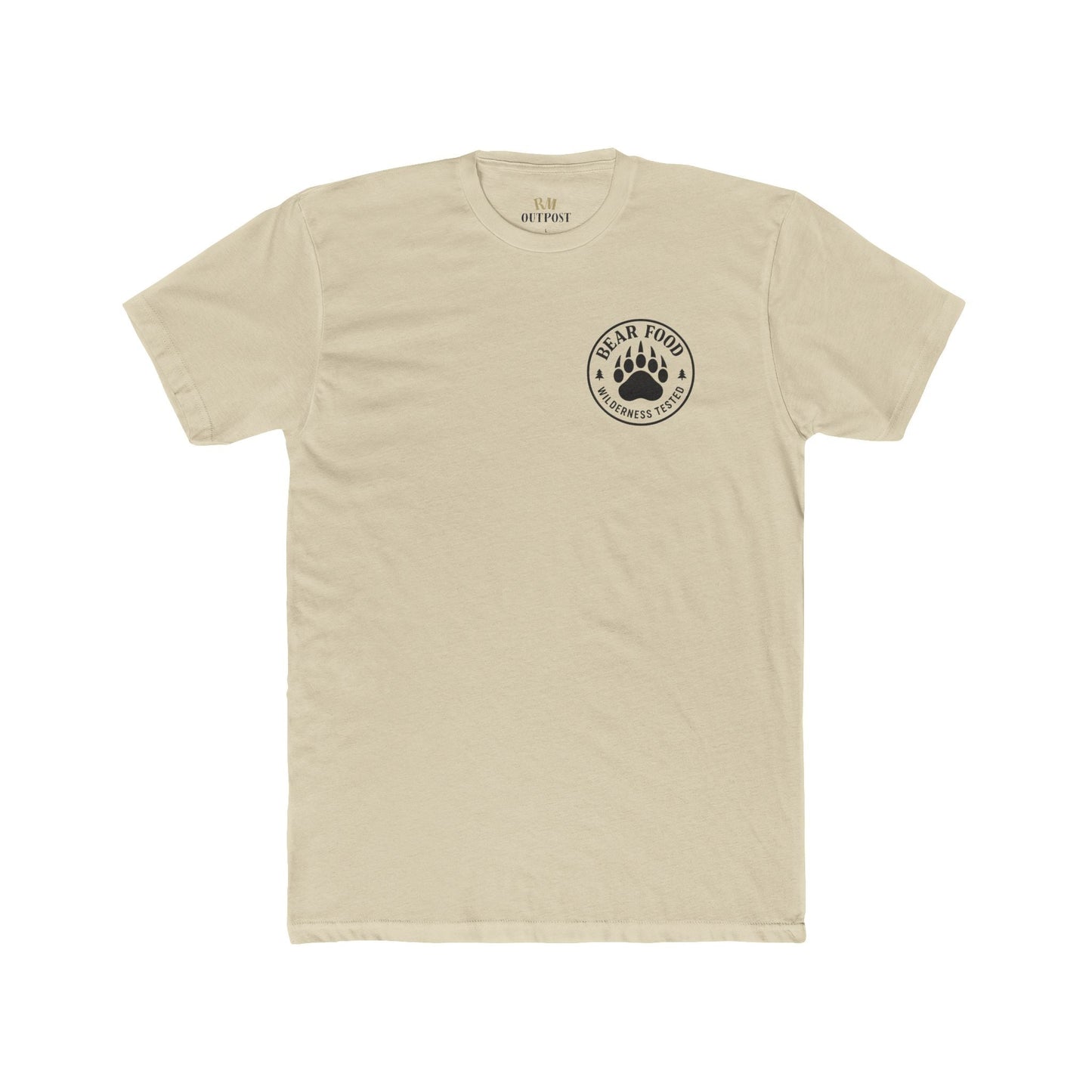 Bear Food Tee – Wilderness Tested Graphic Shirt | Outdoor Adventure Apparel – Solid Cream T-Shirt for adventure (4 view)