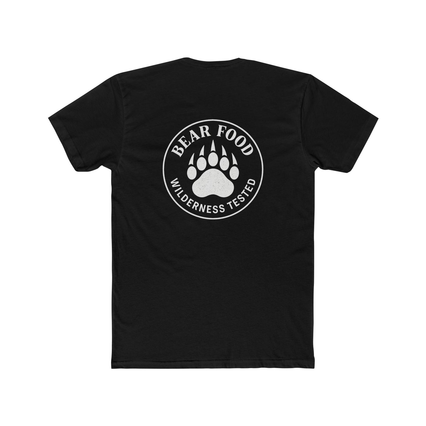 Bear Food Tee – Wilderness Tested Graphic Shirt White logo | Outdoor Adventure Apparel – Solid Black T-Shirt for adventure (6 view)