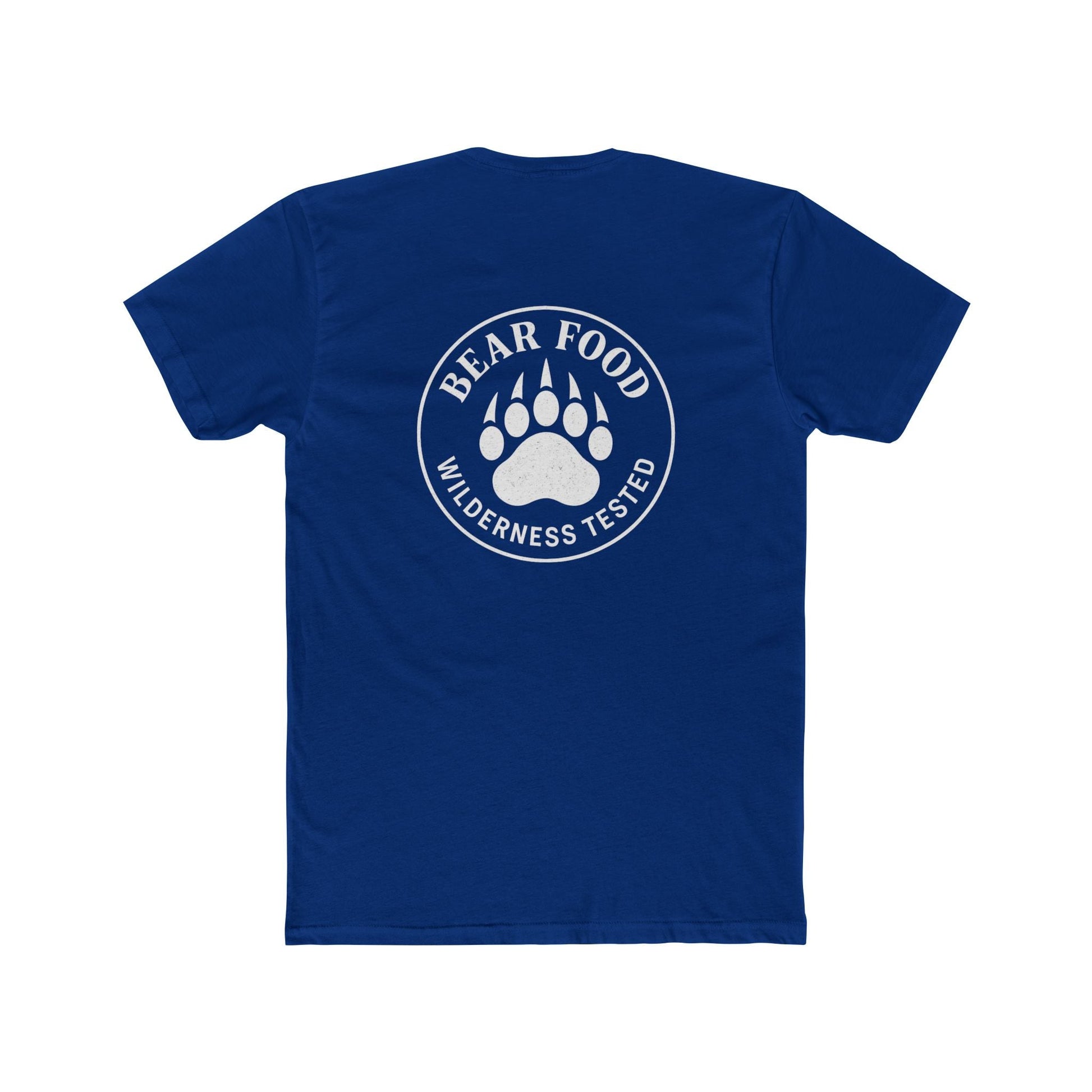 Bear Food Tee – Wilderness Tested Graphic Shirt White logo | Outdoor Adventure Apparel – Solid Royal T-Shirt for adventure (18 view)