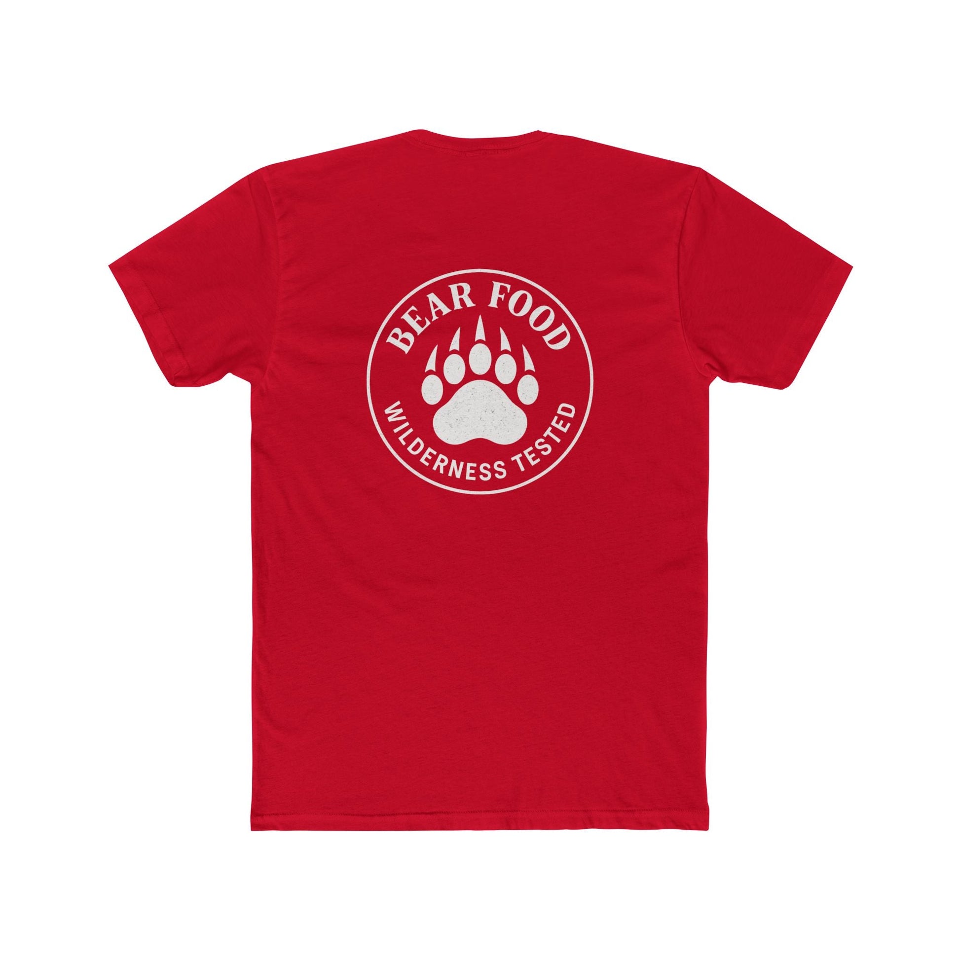 Bear Food Tee – Wilderness Tested Graphic Shirt White logo | Outdoor Adventure Apparel – Solid Red T-Shirt for adventure (26 view)