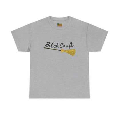 BitchCraft Broomstick Tee – Witchy Humor & Halloween Vibes | Graphic T-Shirts – Sport Grey T-Shirt for Casual Wear (13 view)