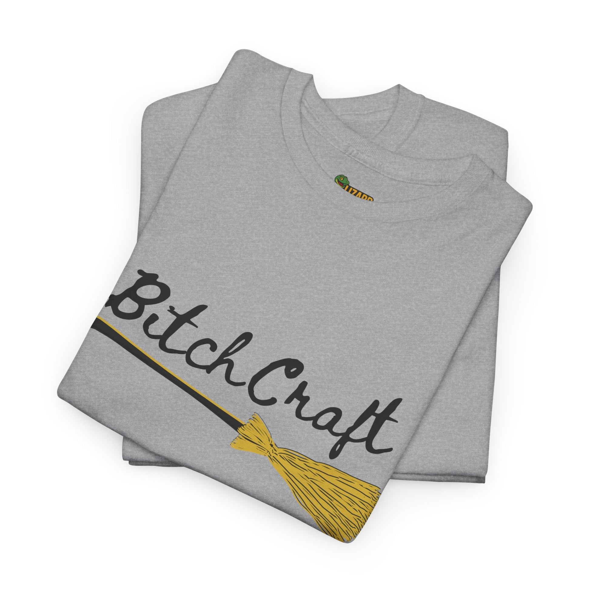 BitchCraft Broomstick Tee – Witchy Humor & Halloween Vibes | Graphic T-Shirts – Sport Grey T-Shirt for Casual Wear (15 view)