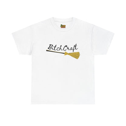 BitchCraft Broomstick Tee – Witchy Humor & Halloween Vibes | Graphic T-Shirts – White T-Shirt for Casual Wear (5 view)