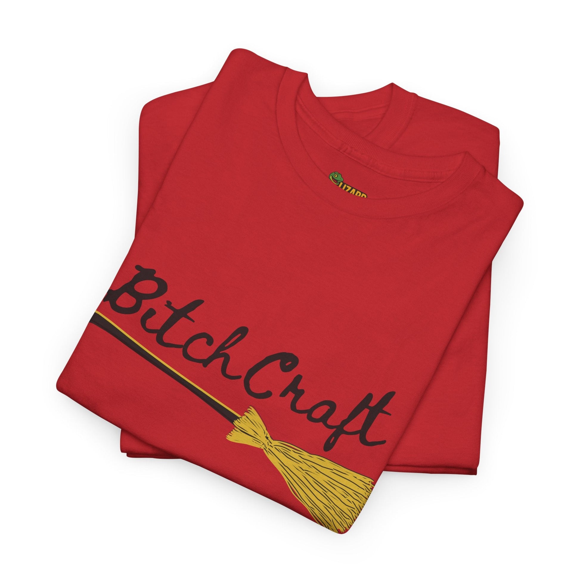 BitchCraft Broomstick Tee – Witchy Humor & Halloween Vibes | Graphic T-Shirts – Red T-Shirt for Casual Wear (27 view)