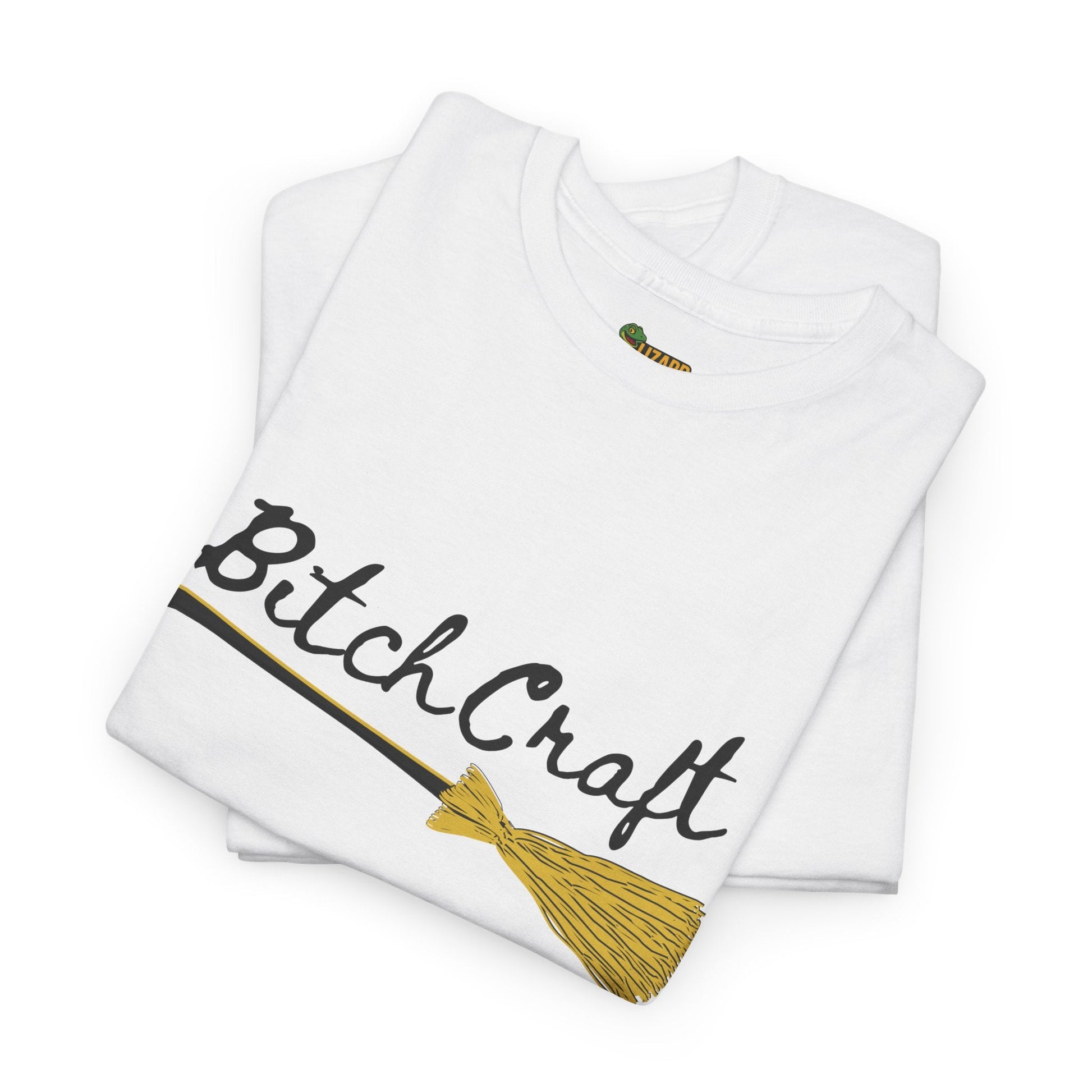 BitchCraft Broomstick Tee – Witchy Humor & Halloween Vibes | Graphic T-Shirts – White T-Shirt for Casual Wear (7 view)