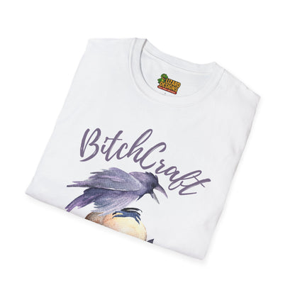 BitchCraft Raven & Skull Tee – Witchy Gothic Vibes | Graphic T-Shirts – White T-Shirt for Alternative Fashion (3 view)