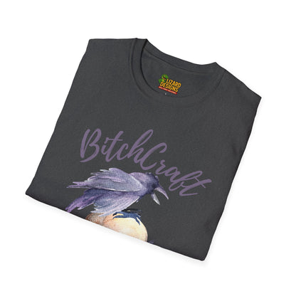 BitchCraft Raven & Skull Tee – Witchy Gothic Vibes | Graphic T-Shirts – Dark Heather T-Shirt for Alternative Fashion (15 view)