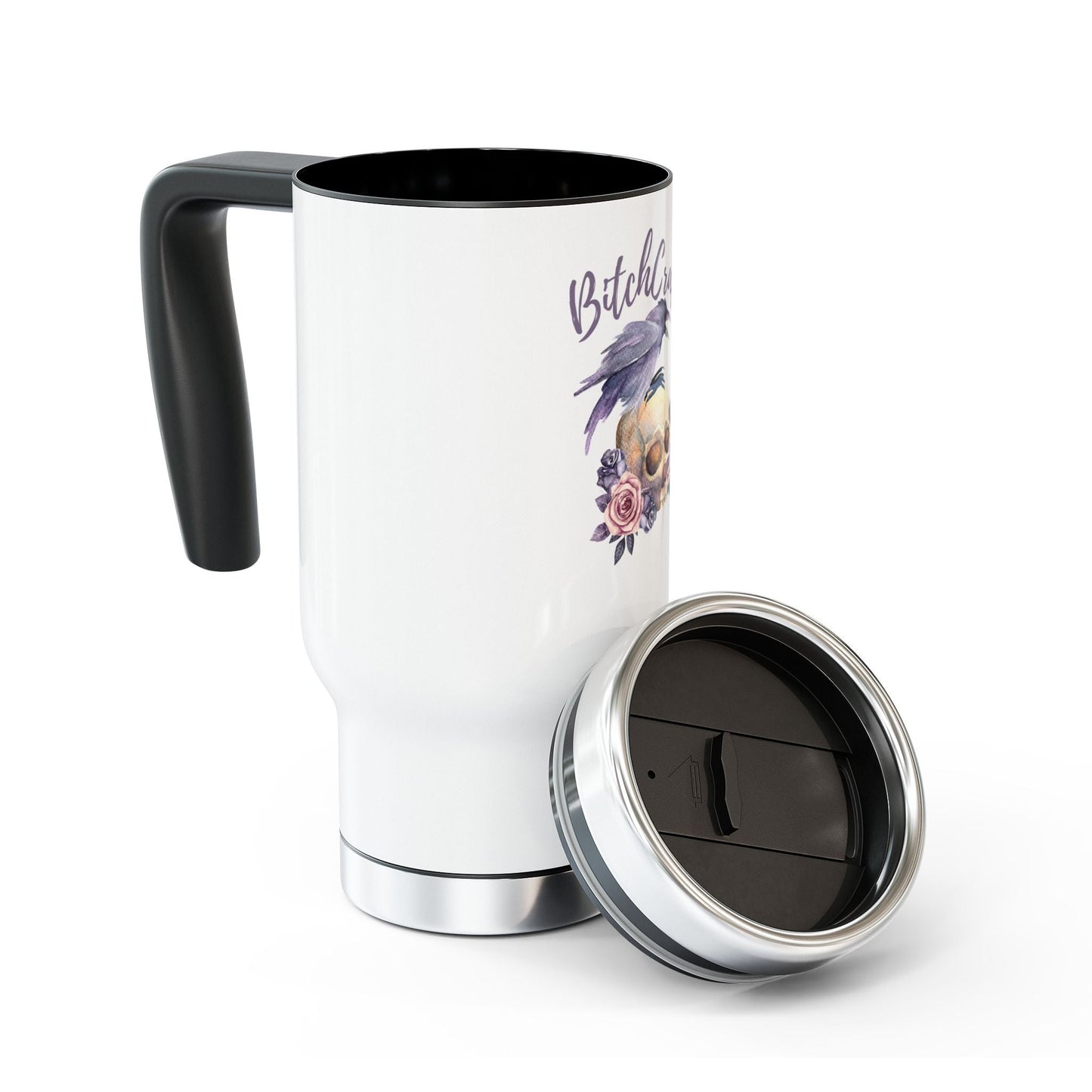 BitchCraft Travel Mug, Coffee Cup for Witches, Cool Skull Design, Perfect Gift for Halloween, Road Trips, & Daily Use – 14oz Mug for Beverage Container (5 view)