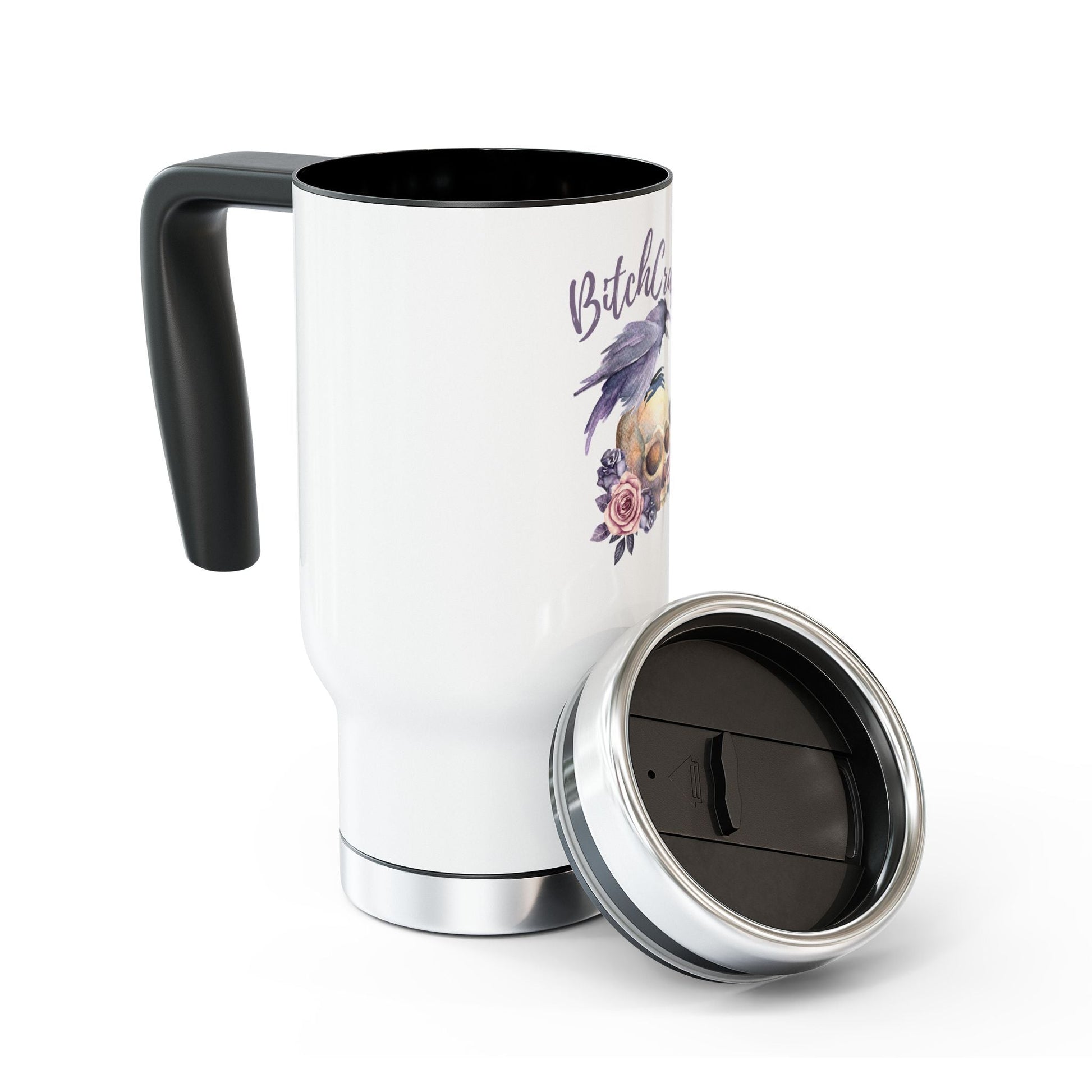 BitchCraft Travel Mug, Coffee Cup for Witches, Cool Skull Design, Perfect Gift for Halloween, Road Trips, & Daily Use – 14oz Mug for Beverage Container (5 view)