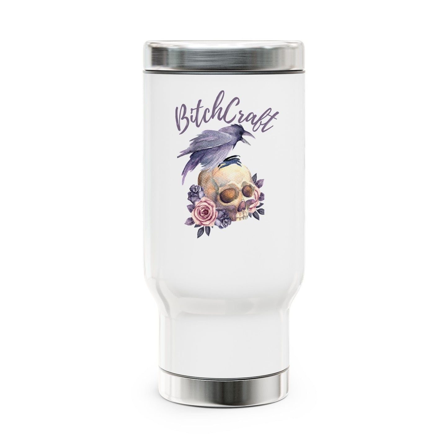 BitchCraft Travel Mug, Coffee Cup for Witches, Cool Skull Design, Perfect Gift for Halloween, Road Trips, & Daily Use – 14oz Mug for Beverage Container (1 view)