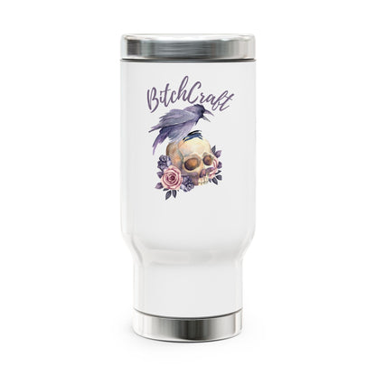 BitchCraft Travel Mug, Coffee Cup for Witches, Cool Skull Design, Perfect Gift for Halloween, Road Trips, & Daily Use – 14oz Mug for Beverage Container (1 view)