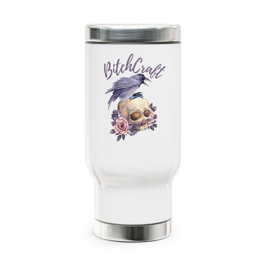 BitchCraft Travel Mug, Coffee Cup for Witches, Cool Skull Design, Perfect Gift for Halloween, Road Trips, & Daily Use – 14oz Mug for Beverage Container (1 view)