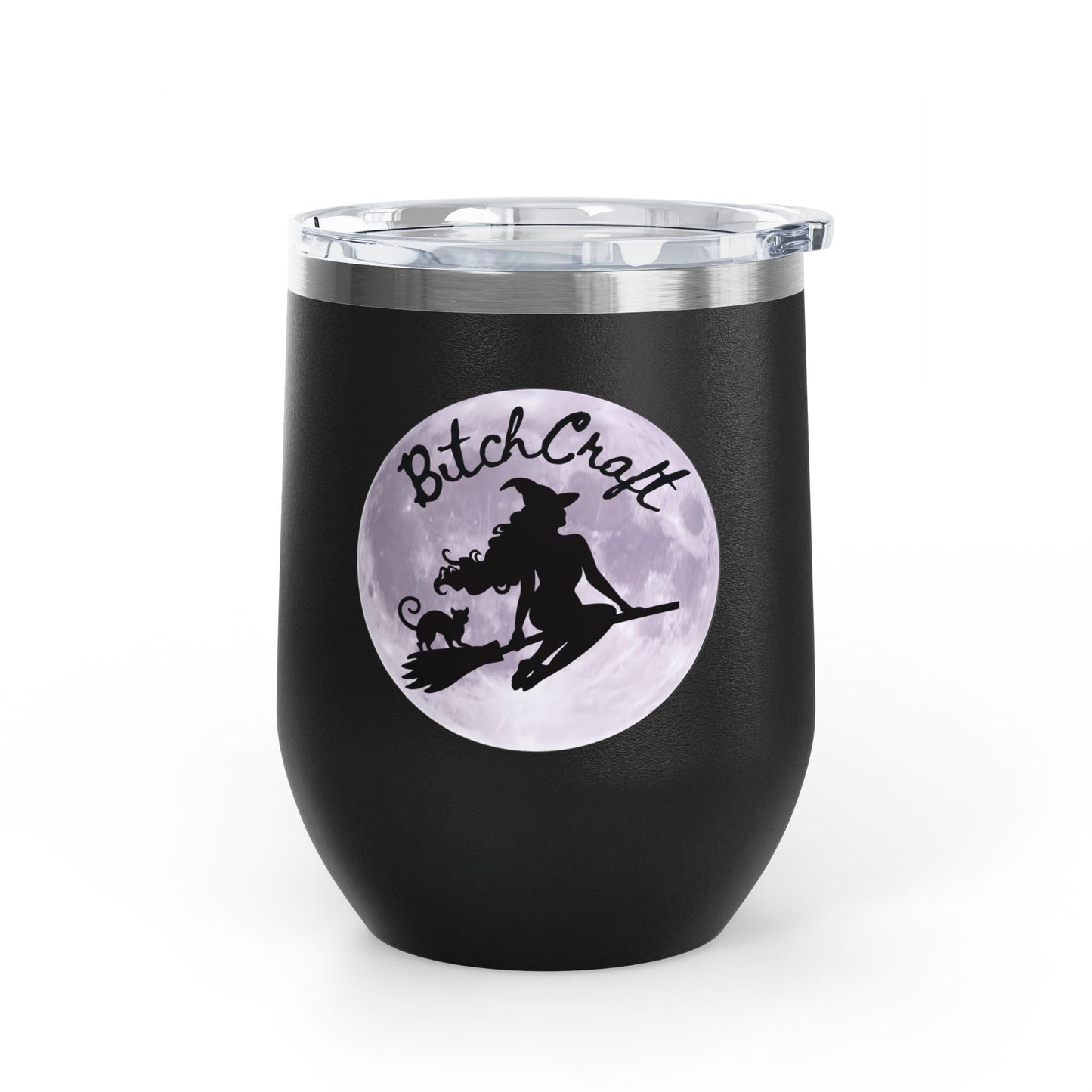 BitchCraft Wine Tumbler, 12oz | Perfect for Witches, Halloween Parties, Gifts, or Cozy Nights In – 12oz Mug for Beverage Container (3 view)