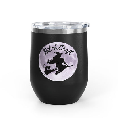 BitchCraft Wine Tumbler, 12oz | Perfect for Witches, Halloween Parties, Gifts, or Cozy Nights In – 12oz Mug for Beverage Container (3 view)