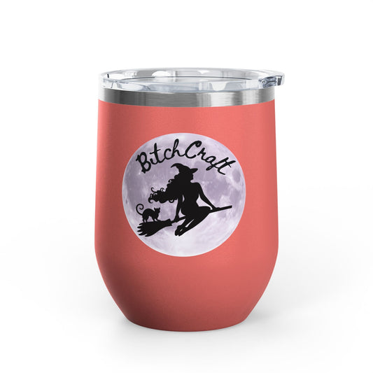 BitchCraft Wine Tumbler, 12oz | Perfect for Witches, Halloween Parties, Gifts, or Cozy Nights In – 12oz Mug for Beverage Container (2 view)