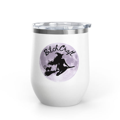 BitchCraft Wine Tumbler, 12oz | Perfect for Witches, Halloween Parties, Gifts, or Cozy Nights In – 12oz Mug for Beverage Container (1 view)