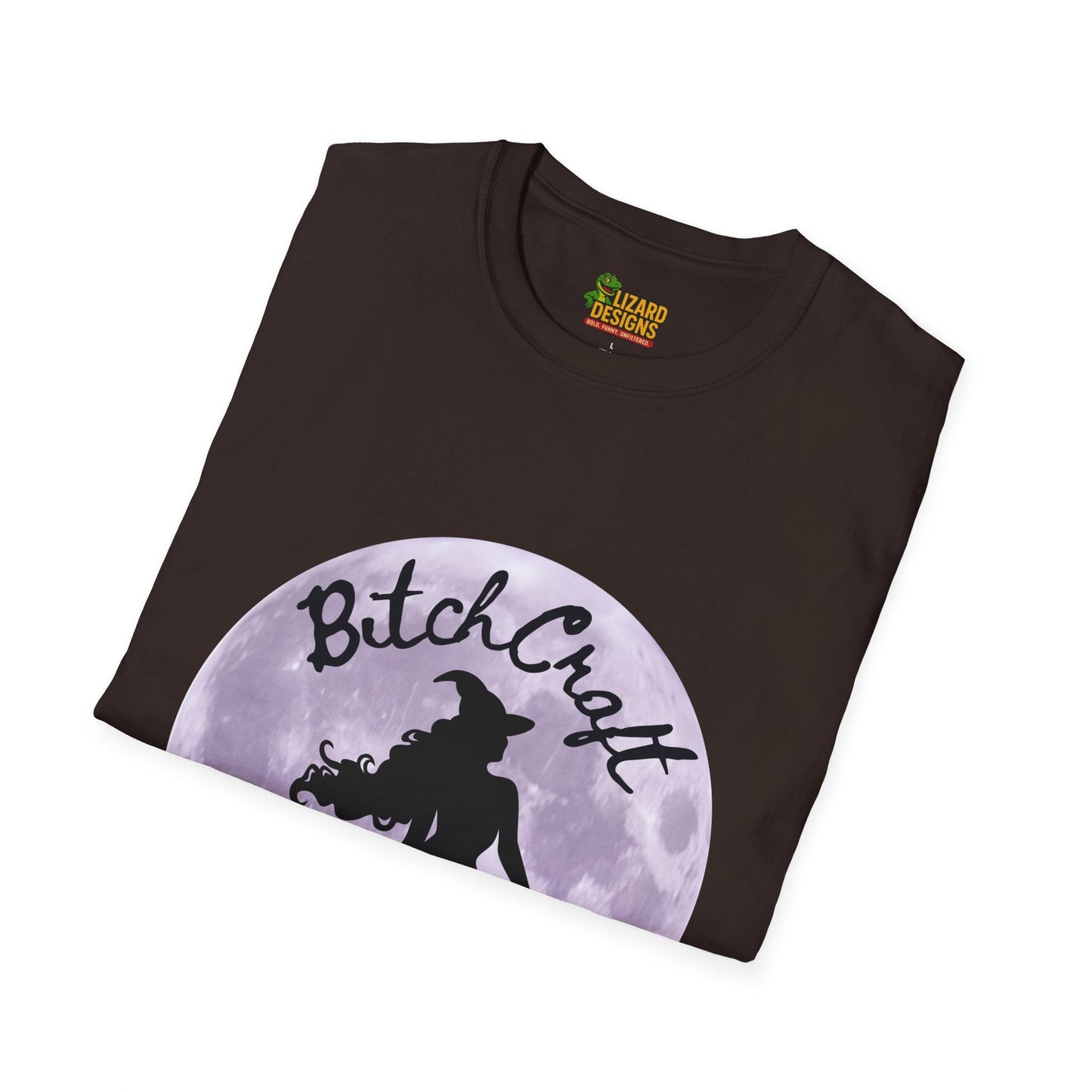 BitchCraft Witch & Cat Tee – Purple Moon Witchy Vibes | Graphic T-Shirts – Dark Chocolate T-Shirt for Alternative Fashion (36 view)