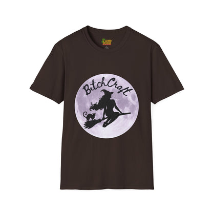 BitchCraft Witch & Cat Tee – Purple Moon Witchy Vibes | Graphic T-Shirts – Dark Chocolate T-Shirt for Alternative Fashion (33 view)