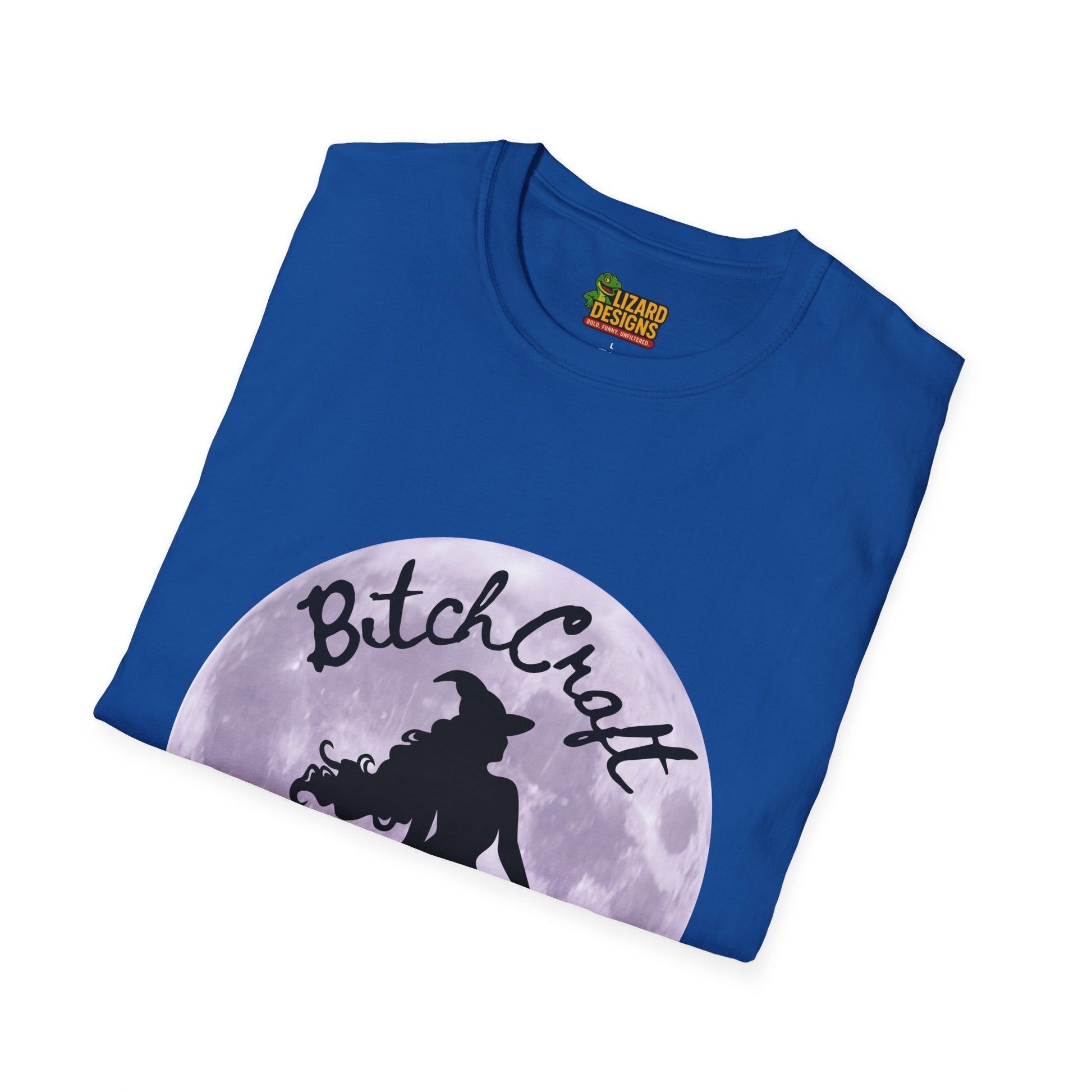 BitchCraft Witch & Cat Tee – Purple Moon Witchy Vibes | Graphic T-Shirts – Royal T-Shirt for Alternative Fashion (23 view)