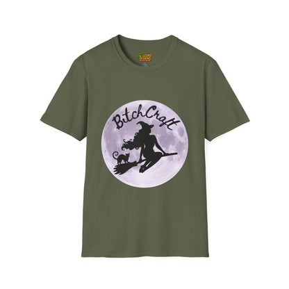 BitchCraft Witch & Cat Tee – Purple Moon Witchy Vibes | Graphic T-Shirts – Military Green T-Shirt for Alternative Fashion (37 view)