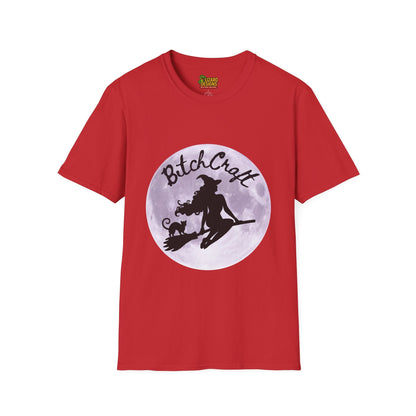 BitchCraft Witch & Cat Tee – Purple Moon Witchy Vibes | Graphic T-Shirts – Red T-Shirt for Alternative Fashion (45 view)