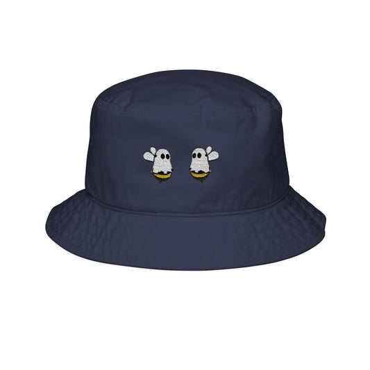 Boobees Embroidered Bucket Hat – Funny Halloween Bee Ghost Hat | Bold & Subtle Pun – One size Hats for Beach Essentials (1 view)