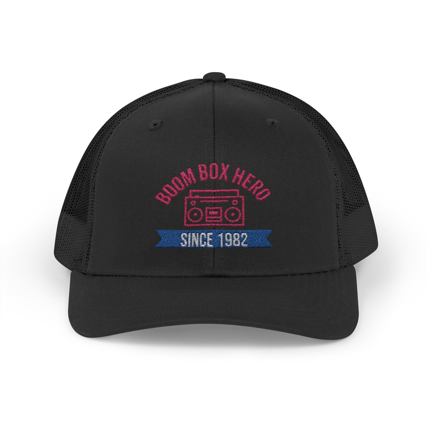 Boom Box Hero Since [Your Year] – Personalized Retro Snapback Trucker Cap – Black Hats for Casual Accessories (9 view)