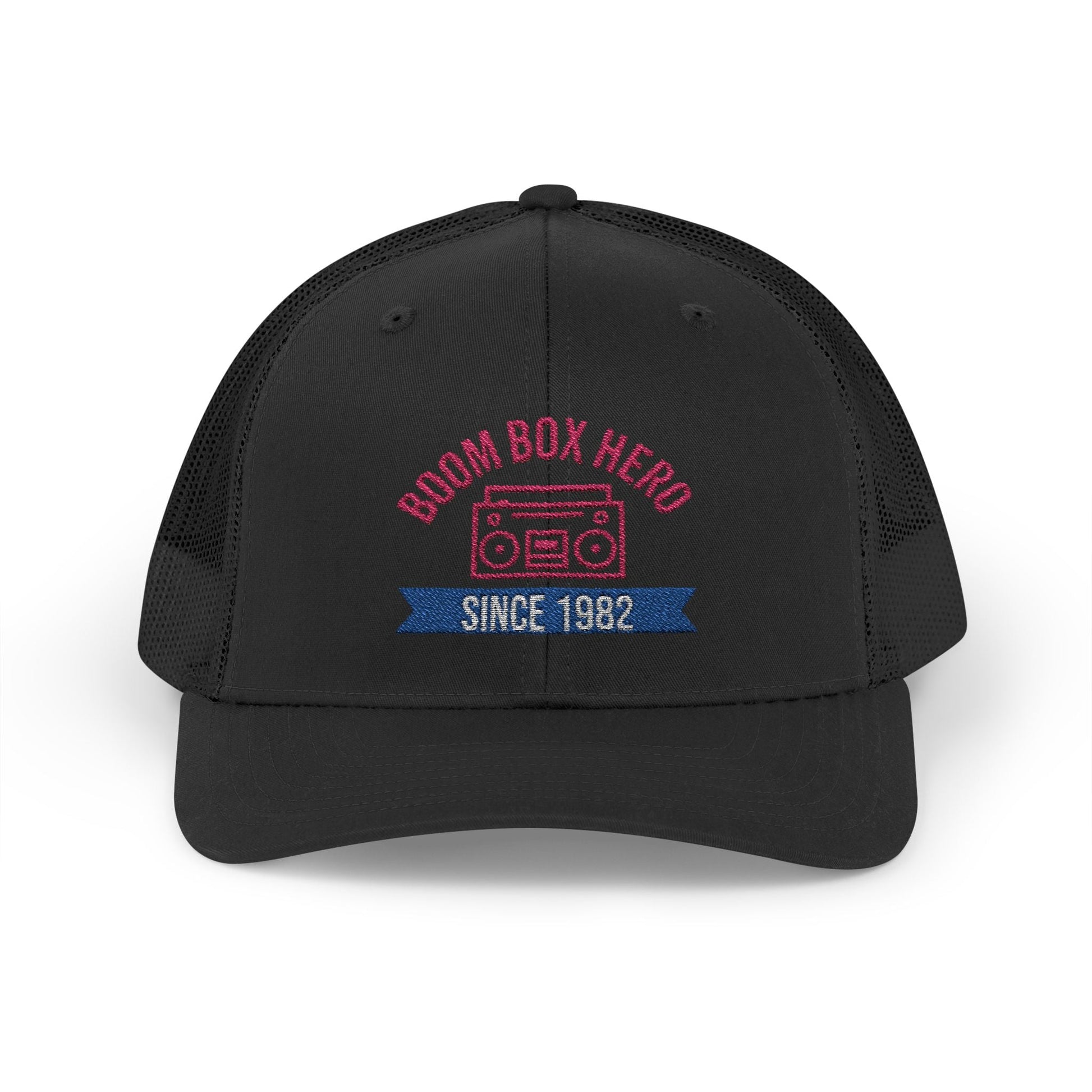 Boom Box Hero Since [Your Year] – Personalized Retro Snapback Trucker Cap – Black Hats for Casual Accessories (9 view)