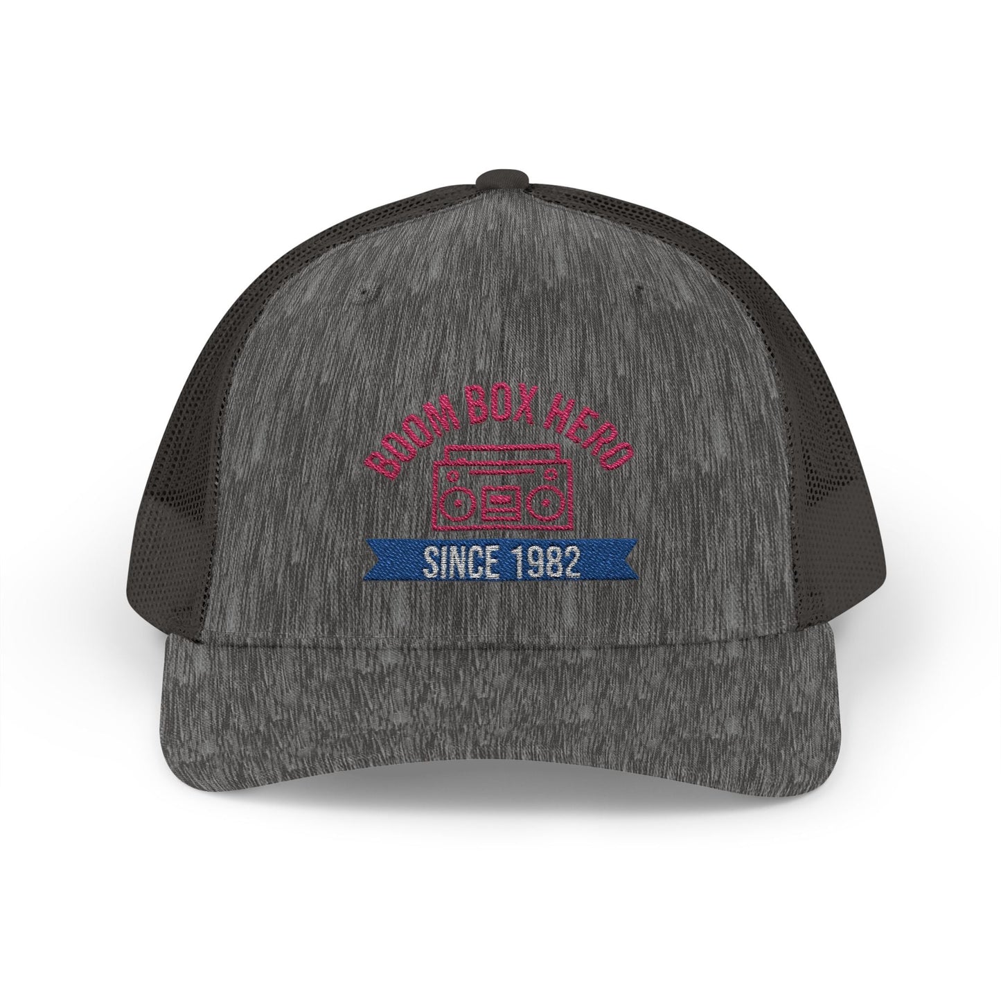 Boom Box Hero Since [Your Year] – Personalized Retro Snapback Trucker Cap – Dark Heather Grey Hats for Casual Accessories (19 view)