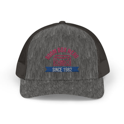 Boom Box Hero Since [Your Year] – Personalized Retro Snapback Trucker Cap – Dark Heather Grey Hats for Casual Accessories (19 view)