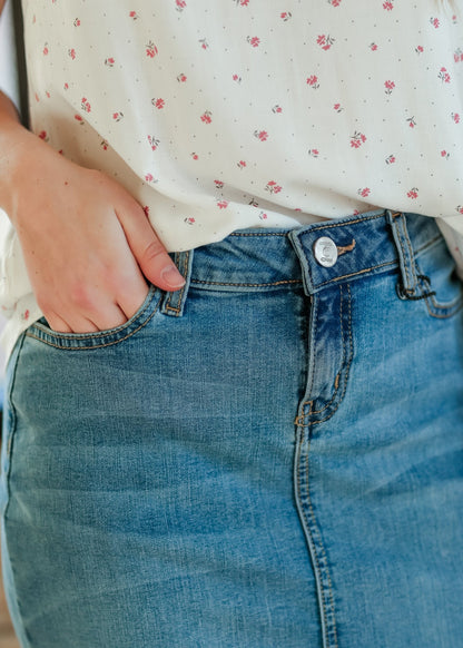 Bryn Light Wash Denim Midi Skirt – 2 IC Skirts for Inherit Co. (9 view)