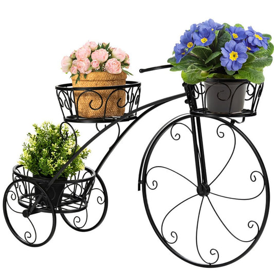 Tricycle Plant Stand – Whimsical Parisian Style for Indoor & – Black Backpack for closing gift (2 view)