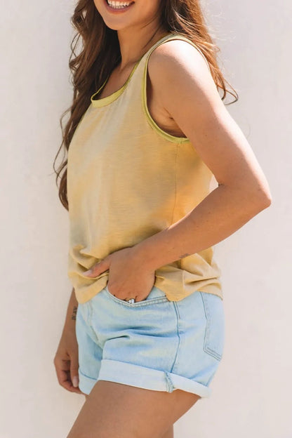 Round Neck Wide Strap Tank – Tan for Shopify Collective (5 view)
