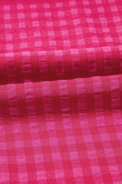 SYNZ Gingham Check Bubble Sleeve Ruffled Maxi Dress – Strawberry for Shopify Collective (11 view)