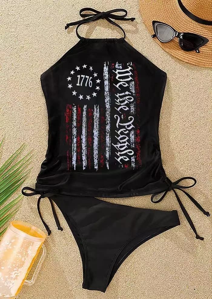 Women's Black Tie Front Tankini Set – Sleek & Elegant Two – Swin Suit by sbrtnhomes